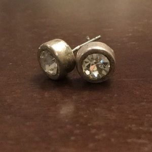 💎SALE💎 crystal silver circle studs